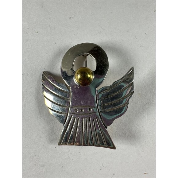 Gold and Silver Angel Pendant Mexico 925 - Picture 1 of 4